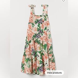 H&M Maxi tie shoulder floral dress Size XL